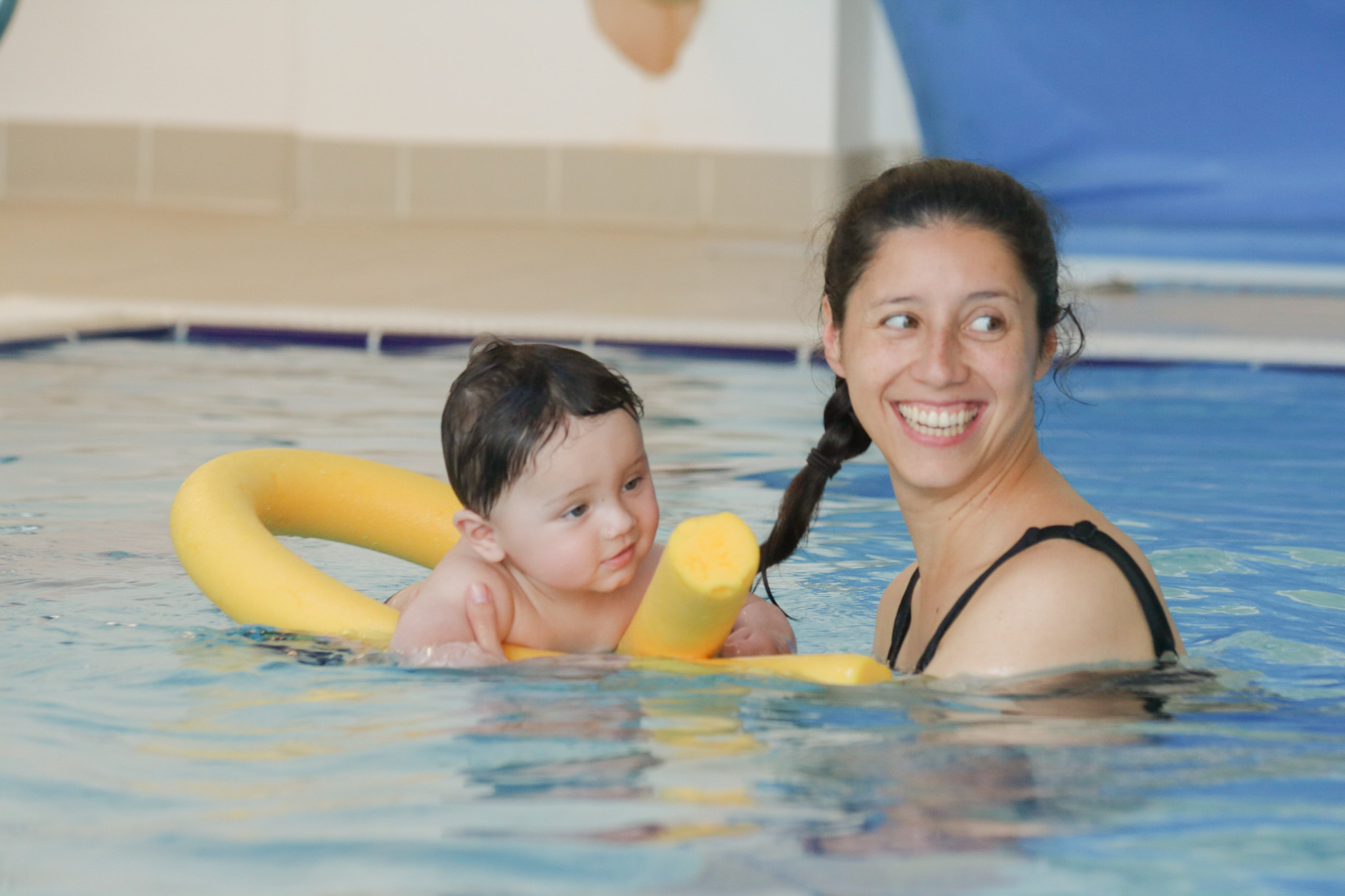 Athelney-generic-2 Baby boy swimming with mother