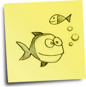 POST IT NOTE FISH