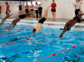 youth swimming lessons diving in small