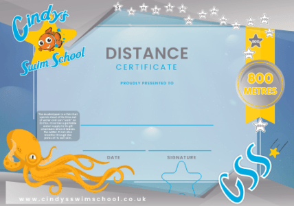 800m Distance certificate