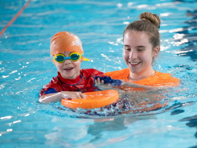 having fun toddler swim