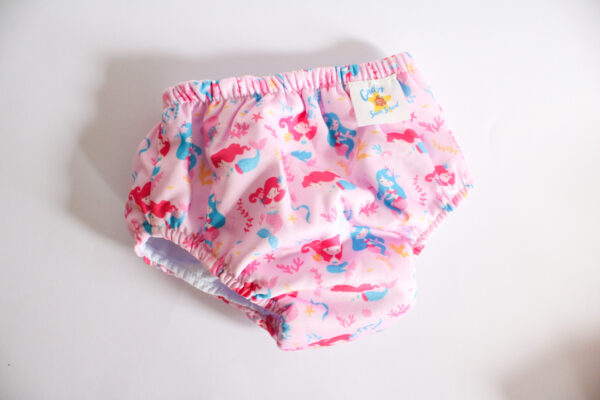 pink mermaids reusable nappy