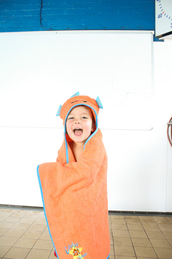 Orange Fish Wrap Baby Towel