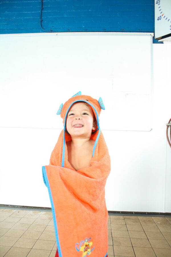 Orange Fish Wrap Baby Towel