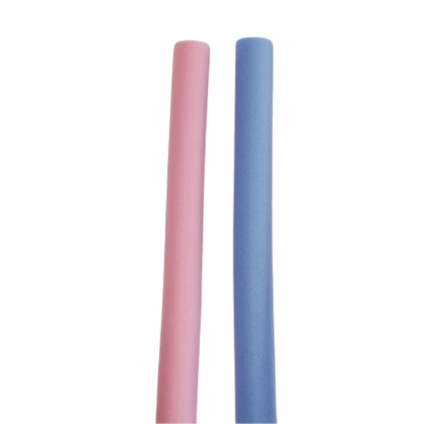Pink and blue noodles
