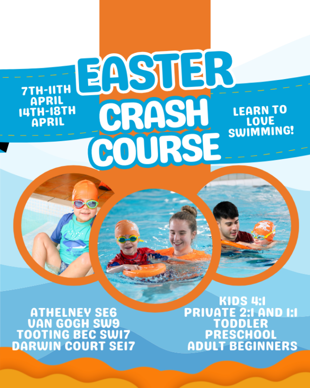 Cindy's Swim School School Holiday Crash Course, Dates and Venues Easter 2025